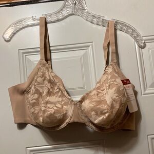 Warner’s Lace-Overlay Support Bra in Nude 40C NWT